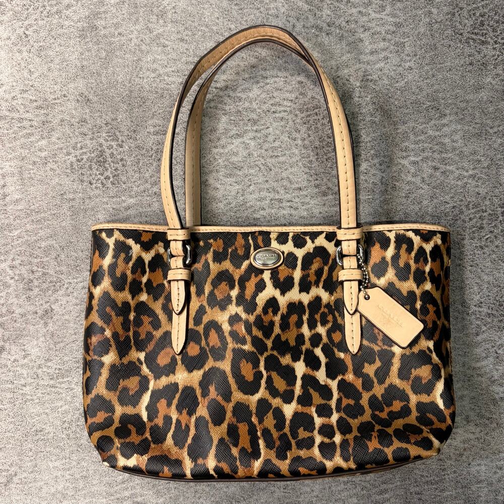 Coach Peyton Ocelot Print Top Handle Bag